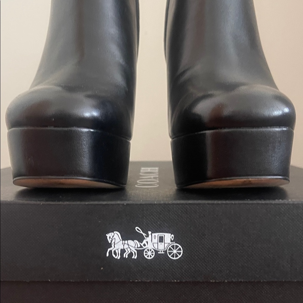 Coach Black Platform Heeled Boots - Picture 5 of 7